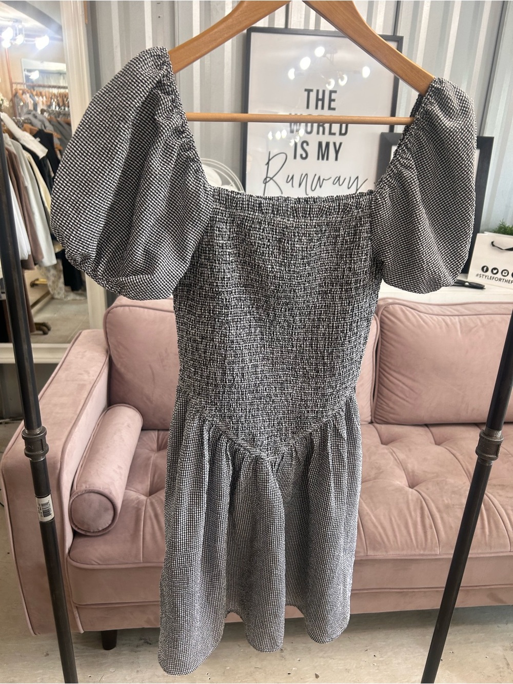 Priv - Gingham Mini Dress NWT Small